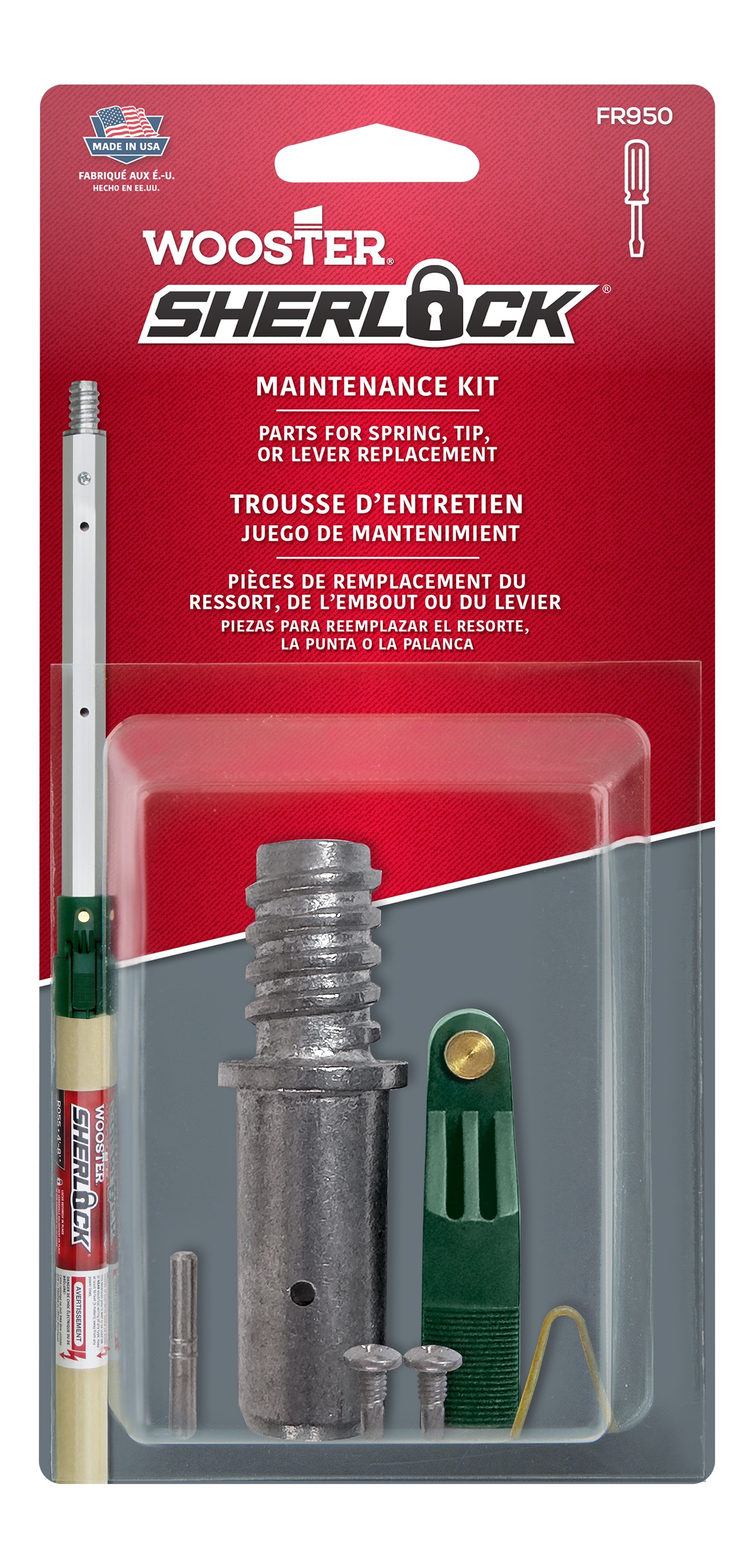FR950 Extension Pole Maintenance Kit, Aluminum, Silver