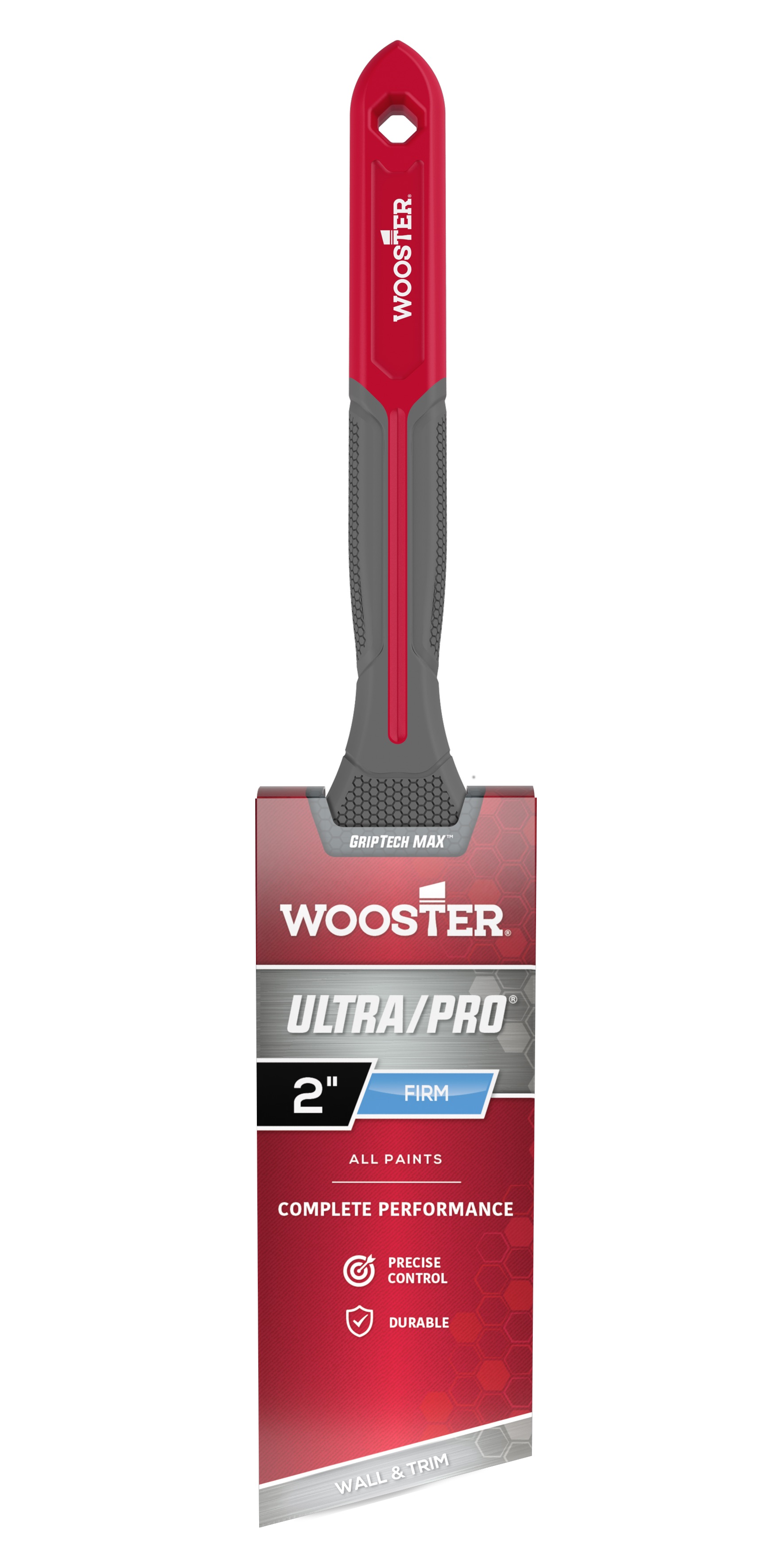 Ultra/Pro GRIPTECH MAX Series G4174-2 Paint Brush, 2 in W, Firm Angle Brush, 2-5/8 in L Bristle, Sash Handle