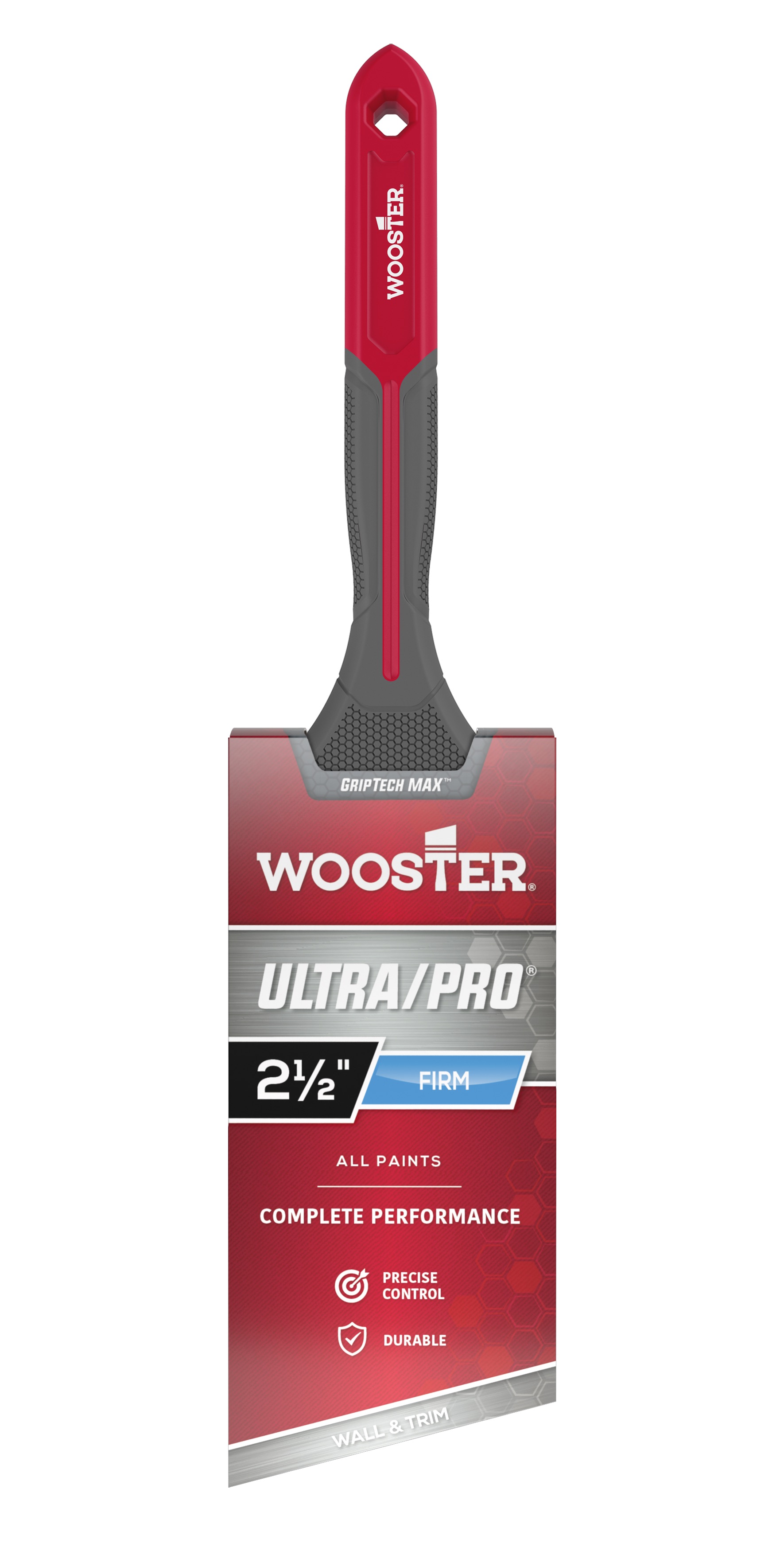 Ultra/Pro GRIPTECH MAX Series G4174-212 Paint Brush, 2-1/2 in W, Firm Angle Brush, 2-7/8 in L Bristle
