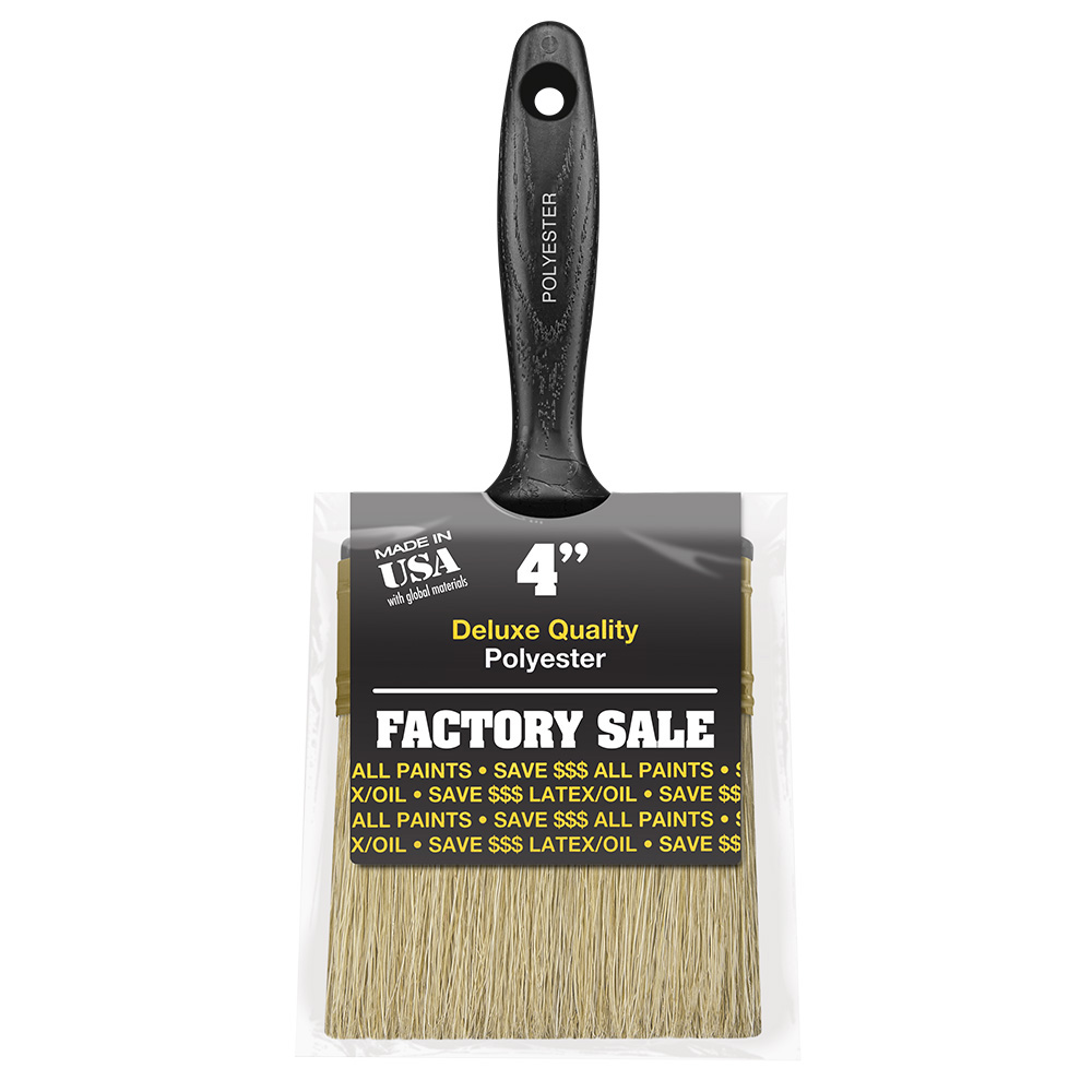 P3974-4 Paint Brush, 4 in W, 3-7/16 in L Bristle, Polyester Bristle