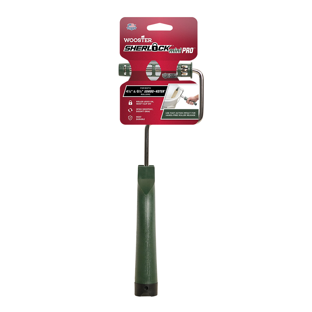 RR013 Roller Frame, 12 in L, 4-1/2, 6-1/2 in L Roller, Polypropylene Handle, Threaded Handle