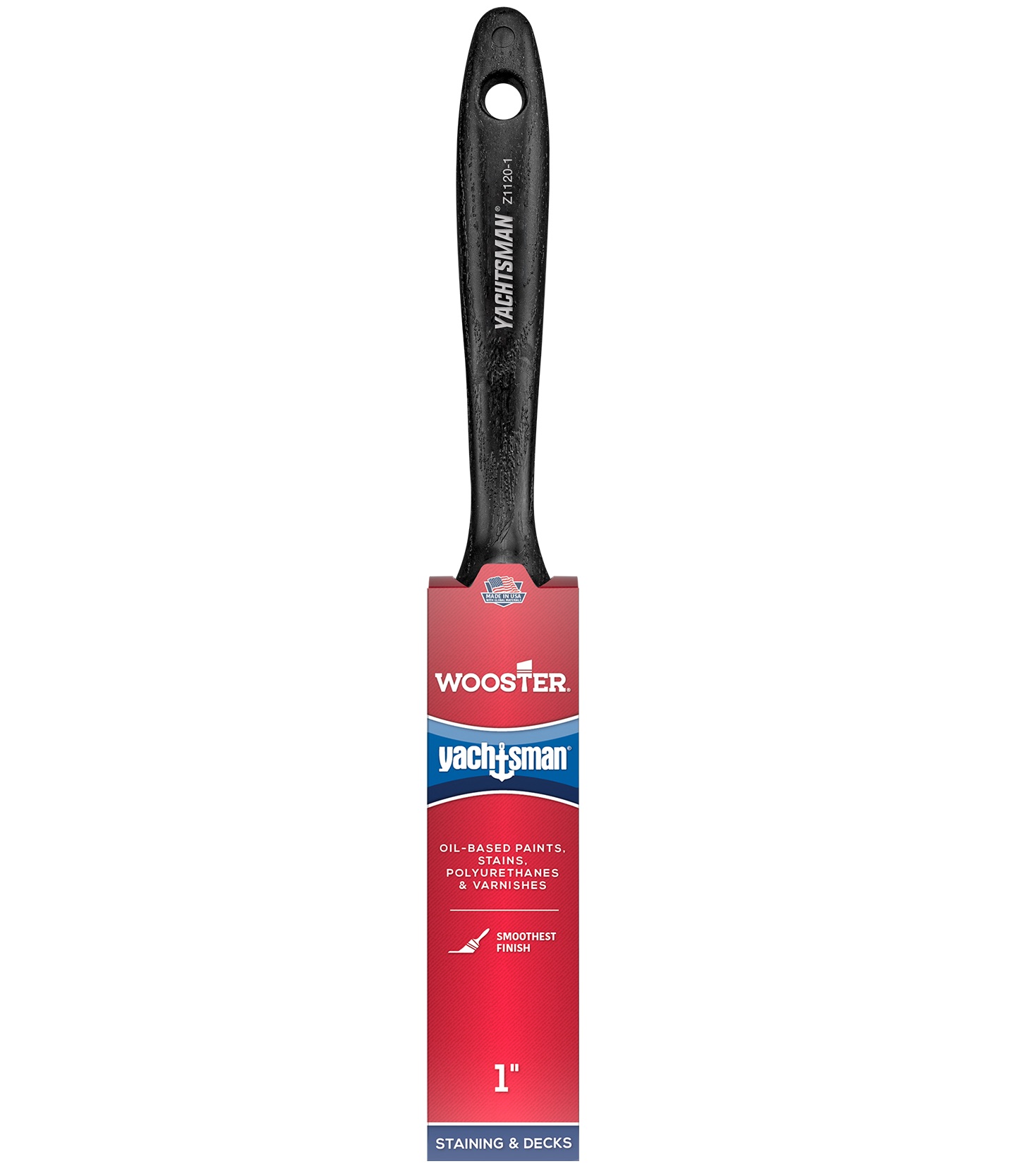 Z1120-1 Paint Brush, 1 in W, 2-3/16 in L Bristle, Synthetic China Bristle, Varnish Handle