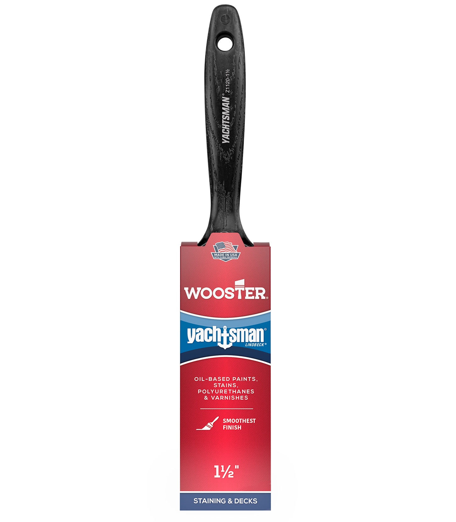 Z1121-1-1/2 Paint Brush, 1-1/2 in W, 2-3/16 in L Bristle, Synthetic China Bristle, Sash Handle