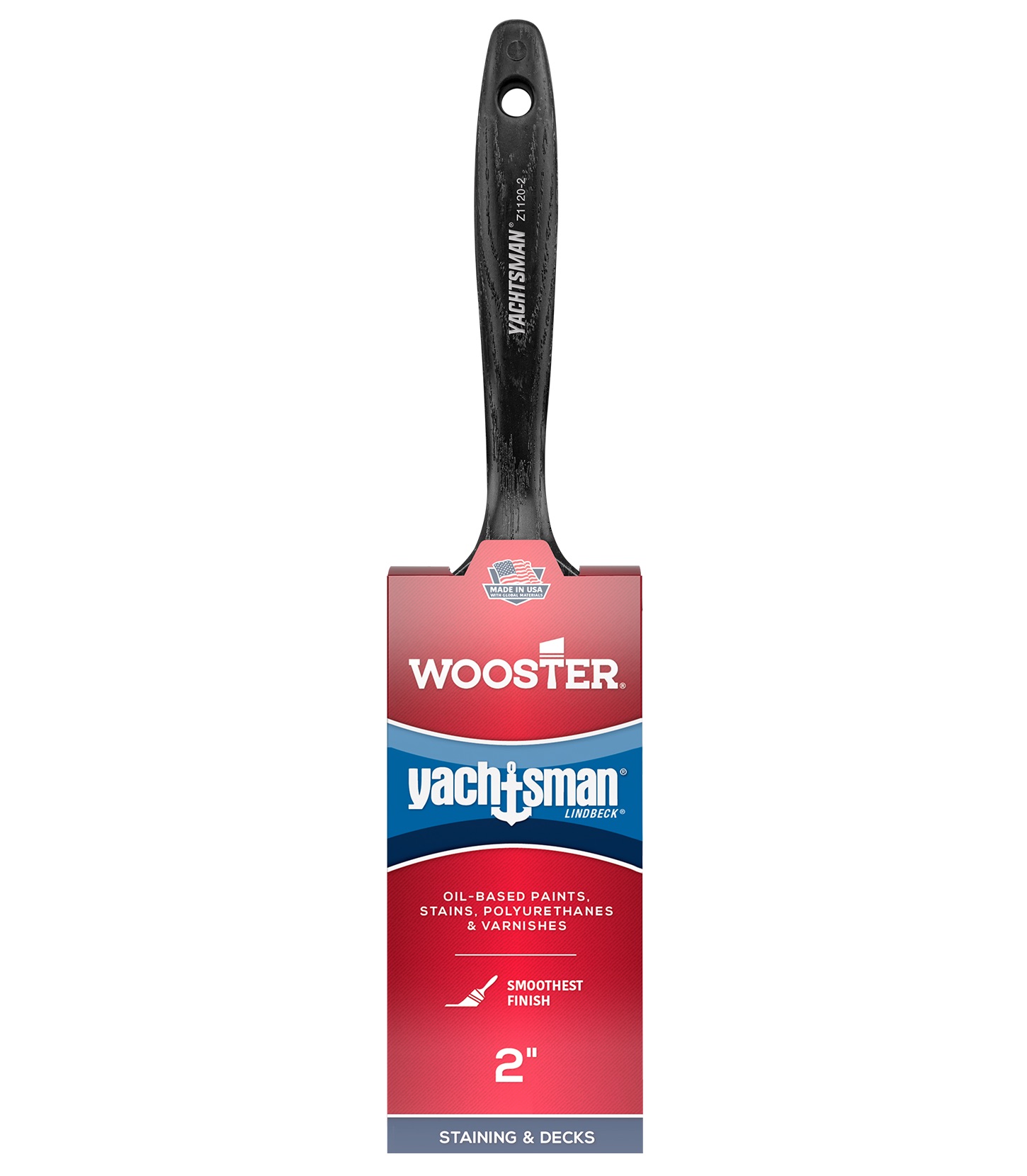 Z1120-2 Paint Brush, 2 in W, 2-7/16 in L Bristle, Synthetic China Bristle, Varnish Handle