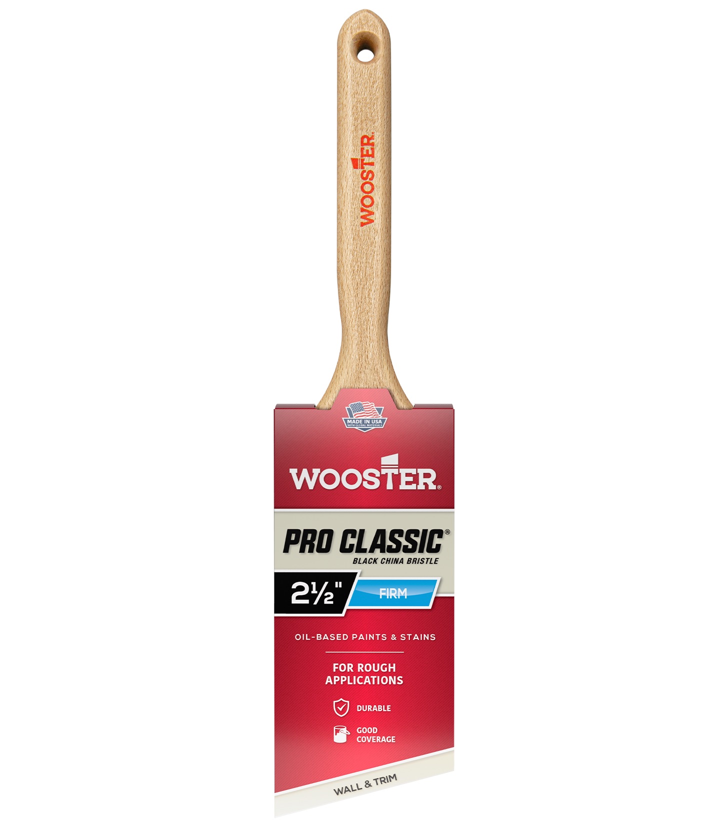 Z1293-2-1/2 Paint Brush, 2-1/2 in W, 2-15/16 in L Bristle, China Bristle