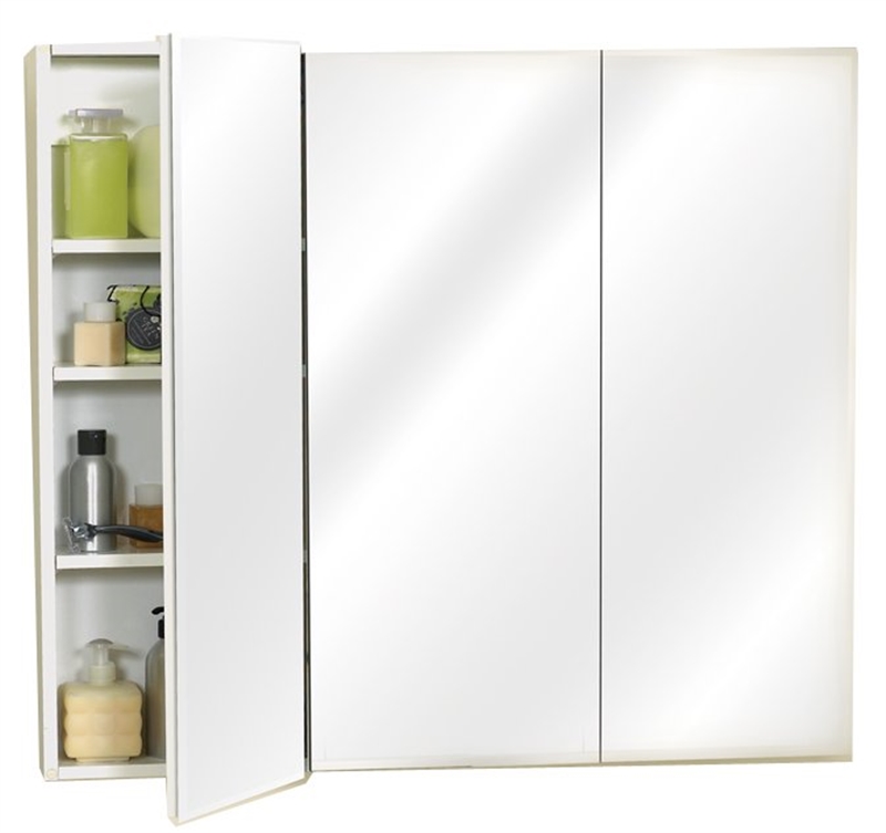 M36 Medicine Cabinet, 35-7/8 in OAW, 4-1/2 in OAD, 29-7/8 in OAH, Wood, Clear, 3-Shelf, 3-Door