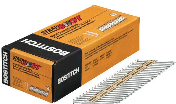 Strapshot PT-MC14825G-1M Connector Nail, 2-1/2 in L, 16 Gauge, Steel, Galvanized, Full Round Head, Smooth Shank, 1,000 Count, 35 deg