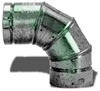 104230 Elbow, 4 in Connection, Galvanized Steel