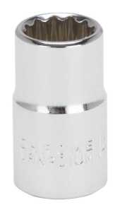 MT6529457 Drive Socket, 14 mm Socket, 1/2 in Drive, 12-Point, Chrome Vanadium Steel, Chrome