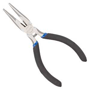JL-NP017 Mini Long Nose Plier, 5 in OAL, 0.5 mm Cutting Capacity, 3 cm Jaw Opening, Black Handle, 1/2 in W Jaw