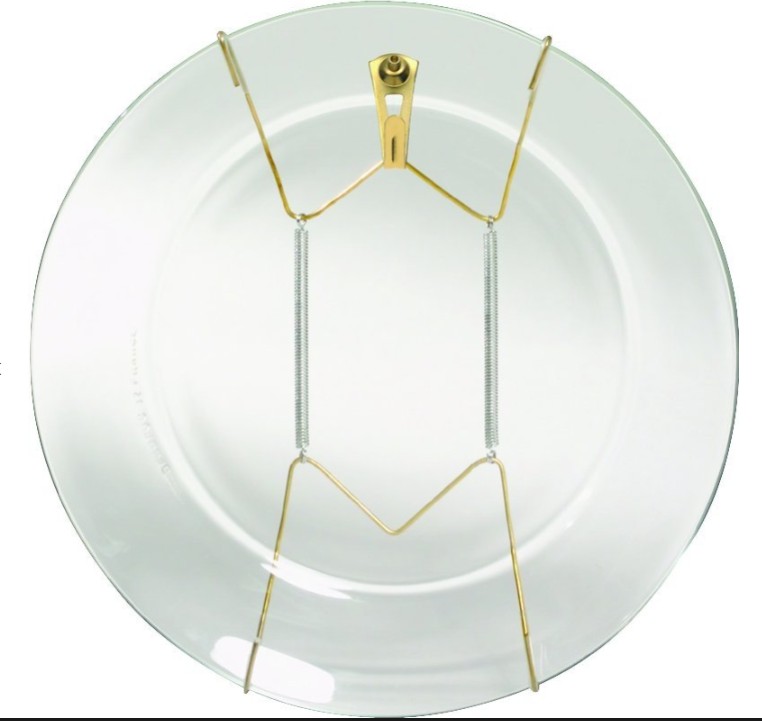 50471 Plate Hanger, Steel, Brass/Gold