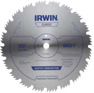 11270ZR Circular Saw Blade, 10 in Dia, 5/8 in Arbor, 80-Teeth, Applicable Materials: Wood