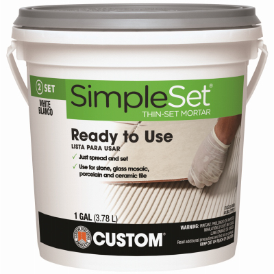 STTSW1-2 Thin-Set Mortar, White, Paste, 1 gal, Pail