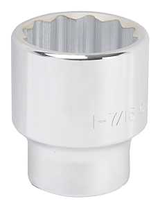 MT-SS6046 Drive Socket, 1-7/16 in Socket, 3/4 in Drive, 12-Point, Chrome Vanadium Steel, Chrome