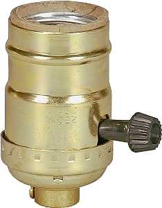 917ABD-BOX Lamp Holder, 250 VAC, 250 W, Electrolier Turn Knob, Aluminum Housing Material, Brass
