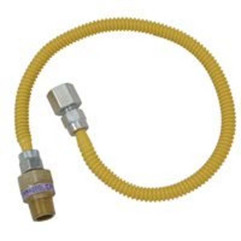 CSSL115E-36P Gas Connector, 1/2 in, MIP x FIP, Stainless Steel, Polymer-Coated, 36 in L, 3/8 in OD