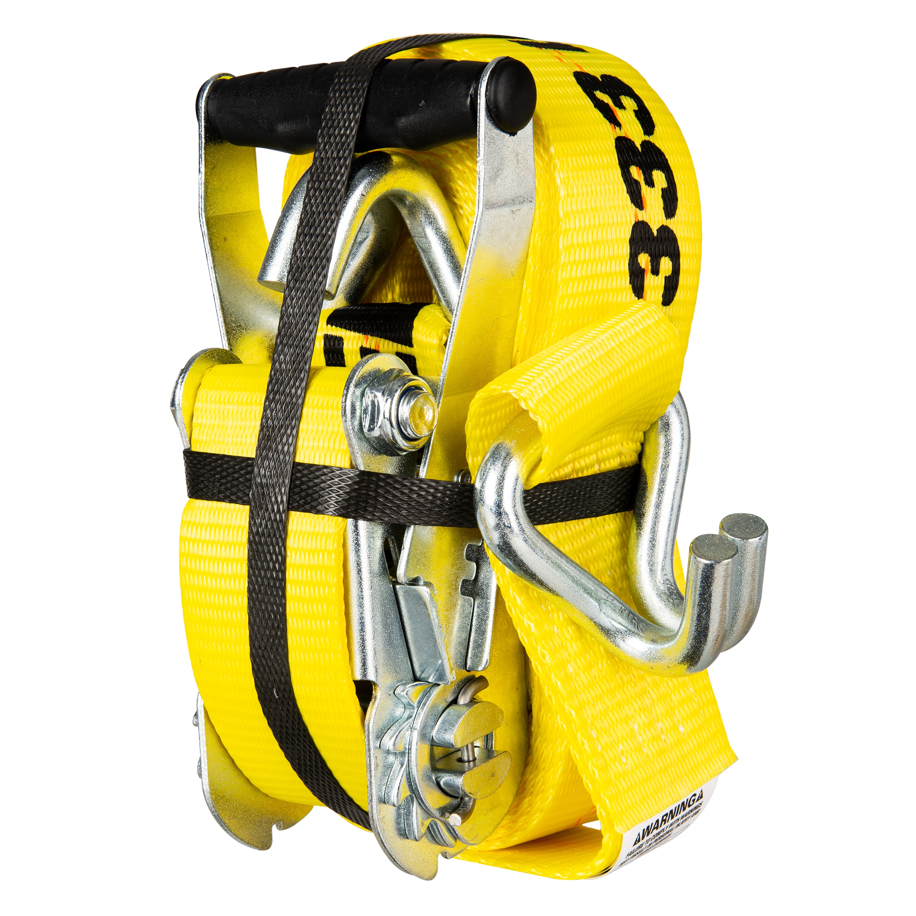 04622 Tie-Down, 2 in W, 27 ft L, Polyester, Yellow, 3333 lb, J-Hook End Fitting