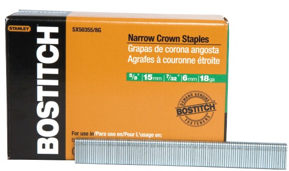 SX5035-5/8G Crown Staple, 7/32 in W Crown, 5/8 in L Leg, 18 Gauge, Steel
