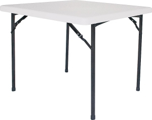 BT036X001A Folding Table, 36 in OAW, 36 in OAD, 29-1/4 in OAH, Steel Frame, Polyethylene Tabletop
