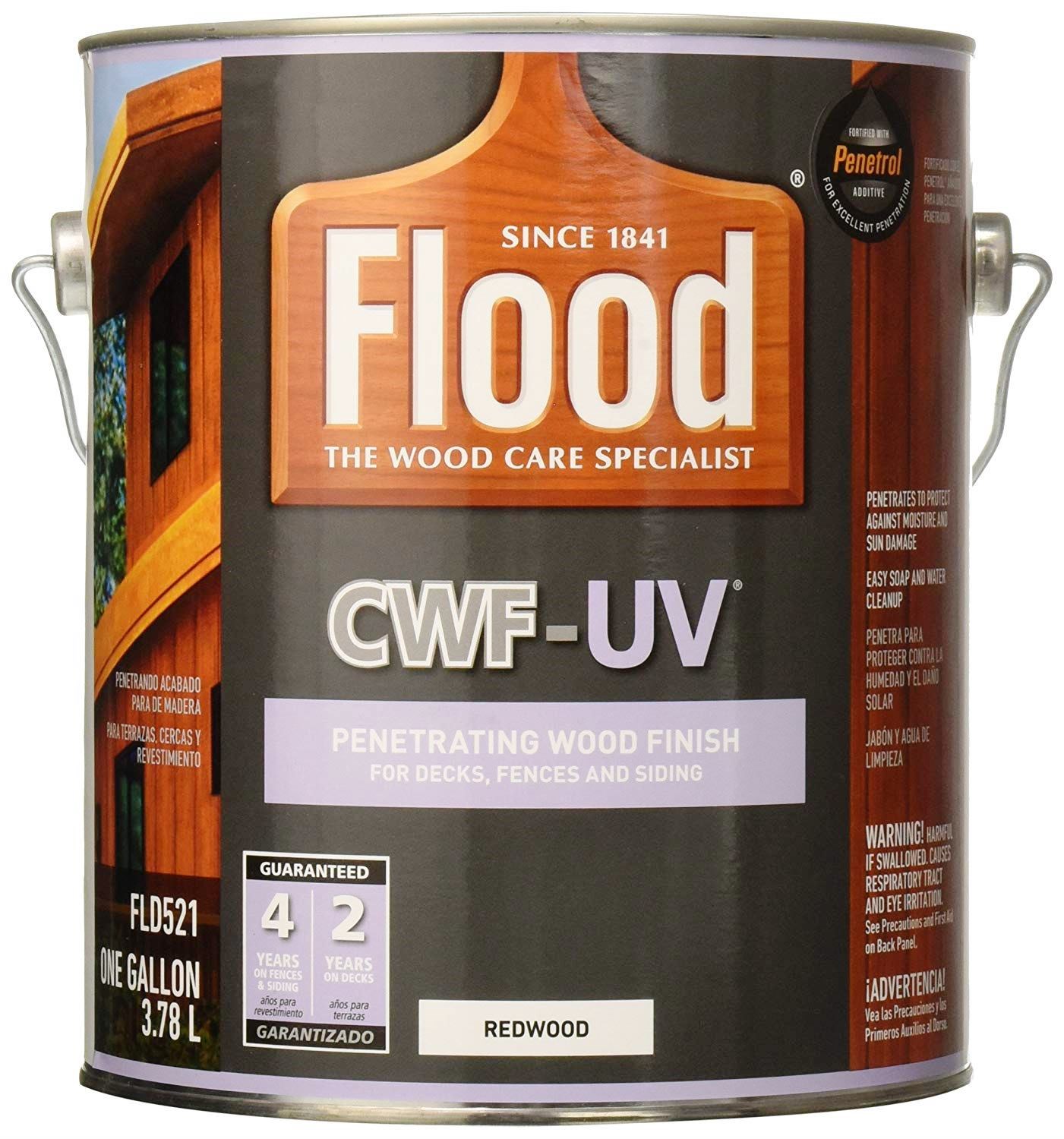 FLD521-01 Wood Finish, Clear, Redwood, 1 gal, Can