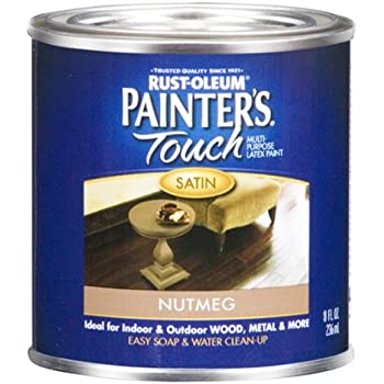 PAINTER'S Touch 240290 Brush-On Paint, Satin, Nutmeg, 0.5 pt Can