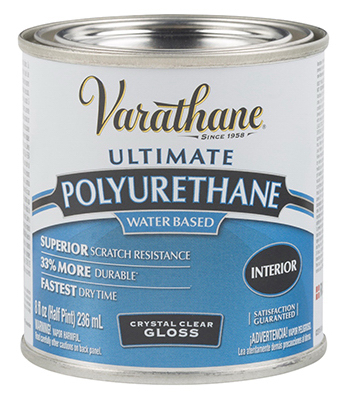 200061H Waterbased Polyurethane, Gloss, Liquid, Crystal Clear, 0.5 pt, Can