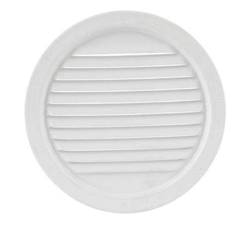 50006 Mini Louver, 1.34 sq-in Net Free Area, Round, Aluminum, White