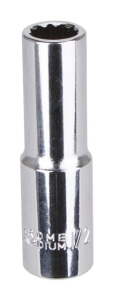 MT6526651 Drive Socket, 1/2 in Socket, 1/2 in Drive, 12-Point, Chrome Vanadium Steel, Chrome