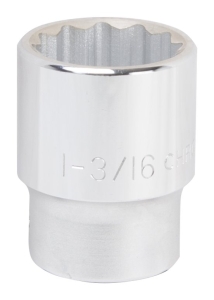 MT-SS6038 Drive Socket, 1-3/16 in Socket, 3/4 in Drive, 12-Point, Chrome Vanadium Steel, Chrome