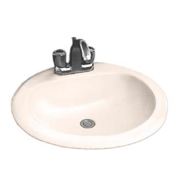1618V-208 Lavatory Sink, Round Basin, 19 in OAW, Vitreous China, Bone