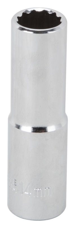 MT6528975 Drive Socket, 14 mm Socket, 1/2 in Drive, 12-Point, Chrome Vanadium Steel, Chrome