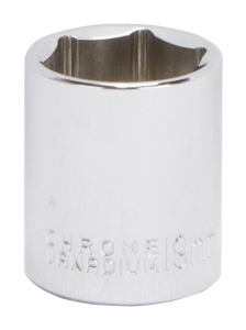 MT6500268 Drive Socket, 19 mm Socket, 3/8 in Drive, 6-Point, Chrome Vanadium Steel, Chrome