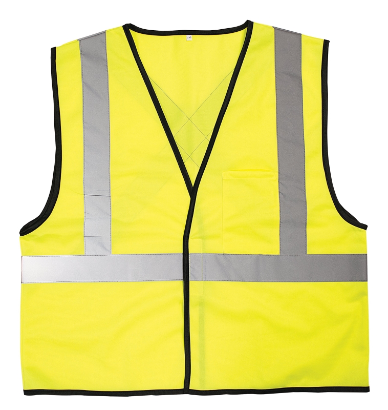 SWX00262-02 Safety Vest, One-Size, Polyester, Lime Green, Hook-and-Loop Closure