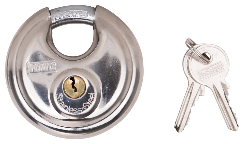 Security Lock, 1/2 in Dia Shackle, 1 in H Shackle, Stainless Steel Shackle, Steel Body