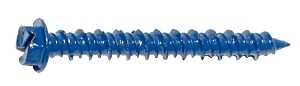 09261 Masonry Screw, 3/16 in Dia, 1-3/4 in L, 1/4 in Screw, Steel, 100/PK