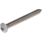 881924 Screw, #8 Thread, 1-1/2 in L, Pan Head, Phillips Drive, Stainless Steel