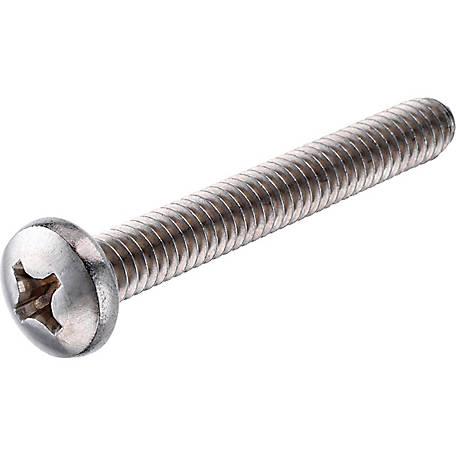 881928 Screw, #10 Thread, 1 in L, Pan Head, Phillips Drive, Stainless Steel