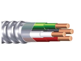 68-57-92-23 Armored Cable, 14 AWG Cable, 2 -Conductor, 100 ft L, Aluminum Sheath, Silver Sheath, THHN/THWN Insulation