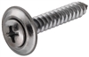 882638 Screw with Washer, #10-16 Thread, 1-1/4 in L, Round, Trim Head, Phillips Drive, Steel, Chrome-Plated