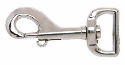 T7610102 Bolt Snap, 1 in, 80 lb Working Load, Zinc, Nickel-Plated