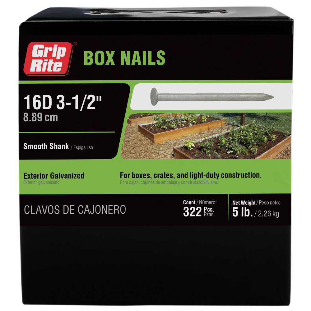 16HGBXBK Siding Nail, Hand Drive, 3-1/2 in L, Steel, Hot-Dipped Galvanized, Smooth Shank, 30 lb