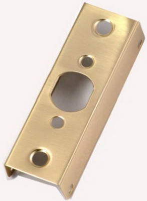 2020-PB Door Edge Guard, 4-1/2 in L, 1 in W, Polished Brass