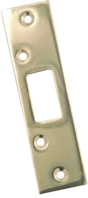 1015 Security Strike Plate, 6 in L, 1-1/4 in W, Metal, Polished Brass