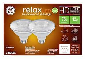 43094 LED Bulb, Flood/Spotlight, PAR30 Lamp, E26 Lamp Base, Dimmable, Clear, Soft White Light