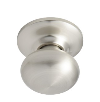 52000 Series 52315SN Dummy Knob, Noe Valley V Design, Satin Nickel, >1 in Thick Door, Metal, 2-9/16 in Rose/Base