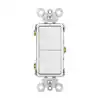 Radiant RCD11WCC6 Decorator Switch, 1-Pole, 15 A, 120/125 VAC, SPST, Back Wire, Side Wire Terminal, White
