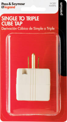 1482IBPCC5 Triple Adapter, 15 A, 125 V, NEMA: NEMA 5-15R, Ivory