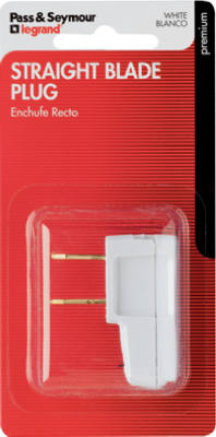 Pass & Seymour 2600WBPCC10 Quick Attach Plug, 15 A, 125 V, NEMA: NEMA 1-5P, White