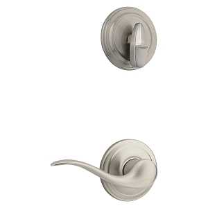 966TNL LH 15 Lever Trim Set, 3 Grade, Zinc, Satin Nickel, Lever Handle, 2-3/8, 2-3/4 in Backset, Left Hand