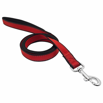 Pet Expert PE224005 Dog Leash, 6 ft L, 1 in W, Nylon Line, Black/Red